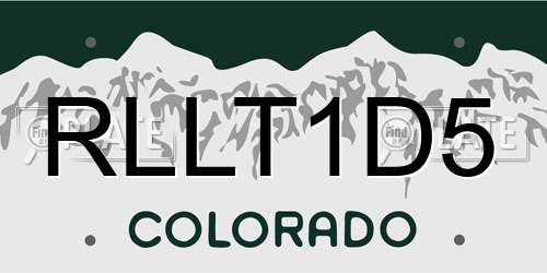 RLLT1D5 Colorado License Plate