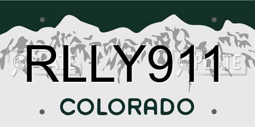 RLLY911 Colorado License Plate