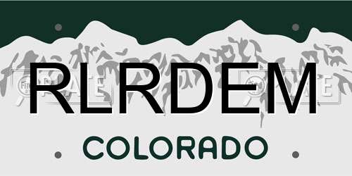 RLRDEM Colorado License Plate