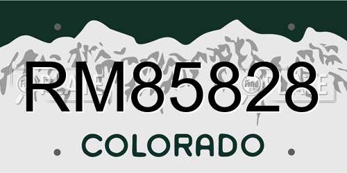 RM85828 Colorado License Plate