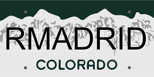 RMADRID Colorado License Plate