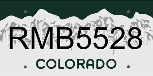 RMB5528 Colorado License Plate