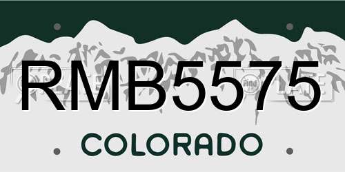 RMB5575 Colorado License Plate