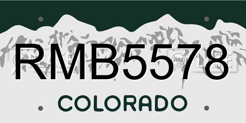 RMB5578 Colorado License Plate