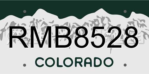 RMB8528 Colorado License Plate