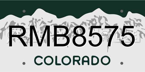 RMB8575 Colorado License Plate