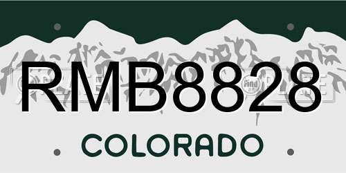 RMB8828 Colorado License Plate