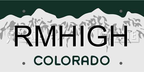 RMHIGH Colorado License Plate