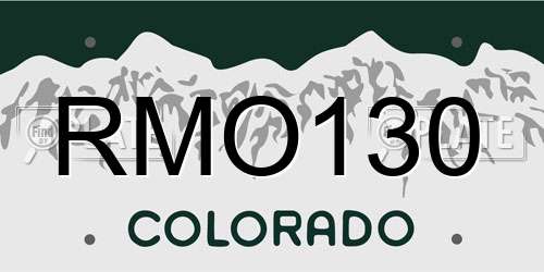 RMO130 Colorado License Plate