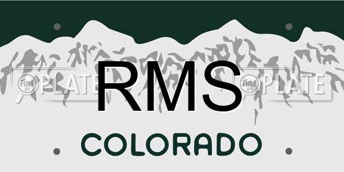 RMS Colorado License Plate