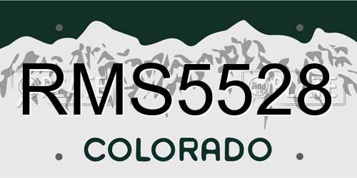 RMS5528 Colorado License Plate