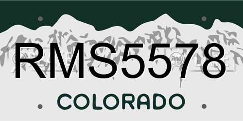 RMS5578 Colorado License Plate