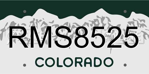 RMS8525 Colorado License Plate
