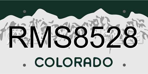 RMS8528 Colorado License Plate