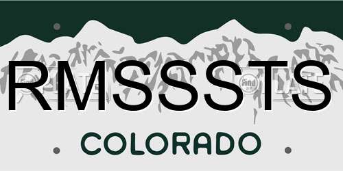 RMSSSTS Colorado License Plate