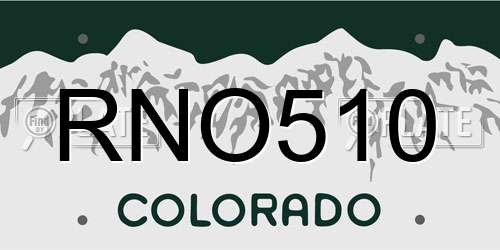 RNO510 Colorado License Plate