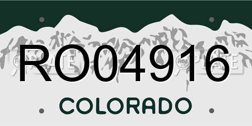 RO04916 Colorado License Plate