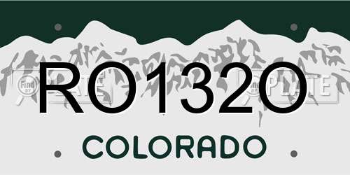 RO132O Colorado License Plate