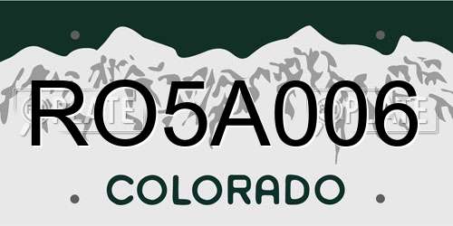 RO5A006 Colorado License Plate