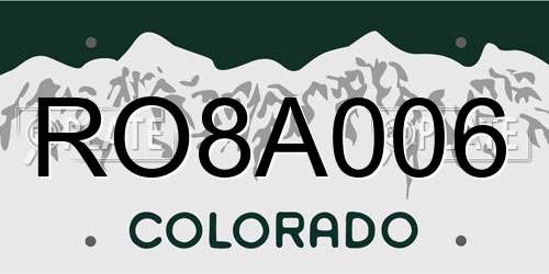 RO8A006 Colorado License Plate