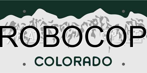 ROBOCOP Colorado License Plate