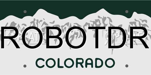 ROBOTDR Colorado License Plate