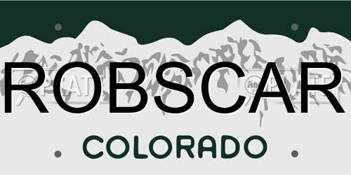 ROBSCAR Colorado License Plate