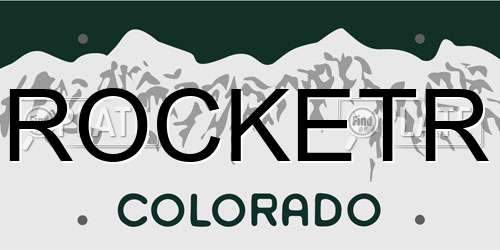 ROCKETR Colorado License Plate