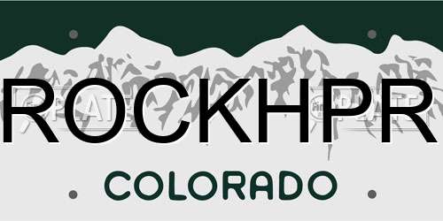 ROCKHPR Colorado License Plate