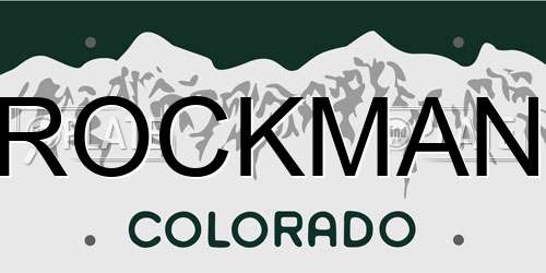 ROCKMAN Colorado License Plate