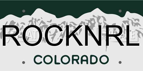 ROCKNRL Colorado License Plate