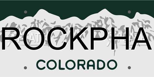 ROCKPHA Colorado License Plate