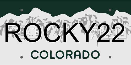 ROCKY22 Colorado License Plate
