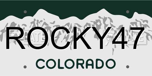 ROCKY47 Colorado License Plate