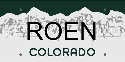 ROEN Colorado License Plate