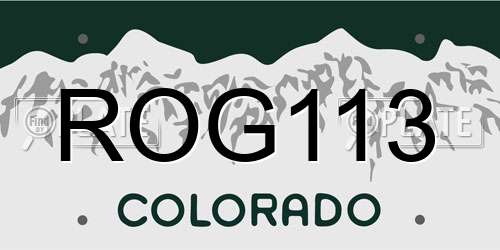 ROG113 Colorado License Plate