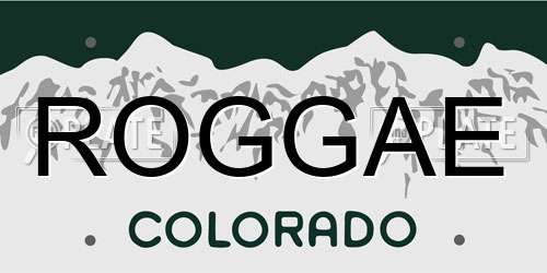 ROGGAE Colorado License Plate