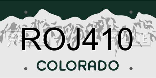 ROJ410 Colorado License Plate