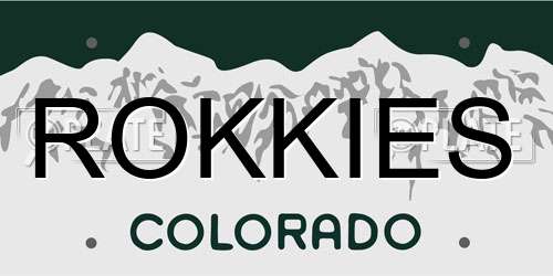 ROKKIES Colorado License Plate