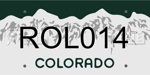 ROL014 Colorado License Plate