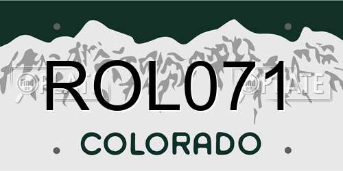 ROL071 Colorado License Plate