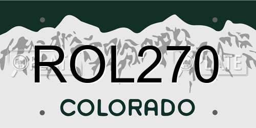 ROL270 Colorado License Plate