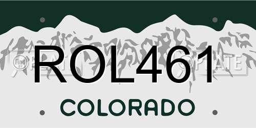 ROL461 Colorado License Plate