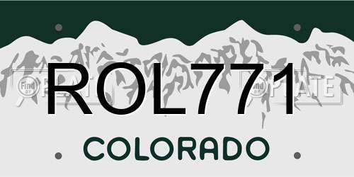 ROL771 Colorado License Plate