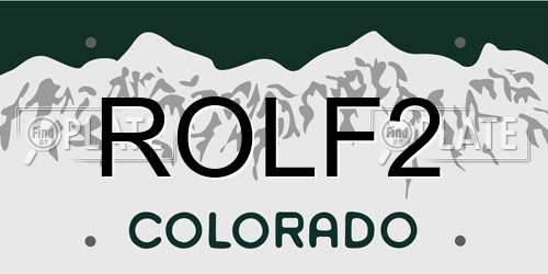 ROLF2 Colorado License Plate