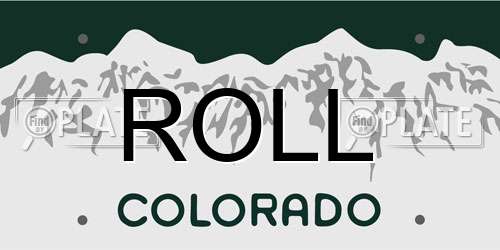 ROLL Colorado License Plate
