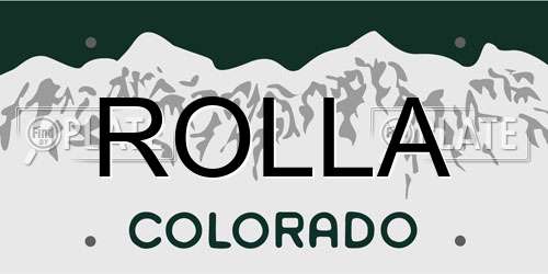 ROLLA Colorado License Plate