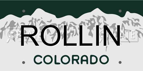 ROLLIN Colorado License Plate
