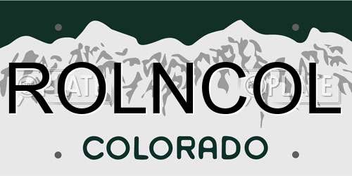 ROLNCOL Colorado License Plate
