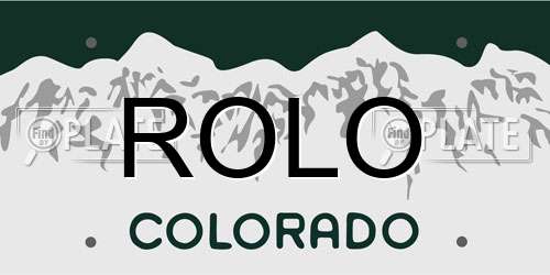 ROLO Colorado License Plate